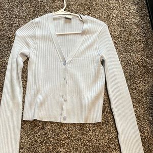 Periwinkle cropped Abercrombie sweater